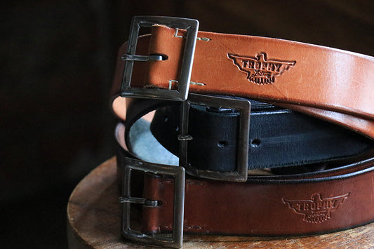 Industrial Iron Buckle Leather Belt