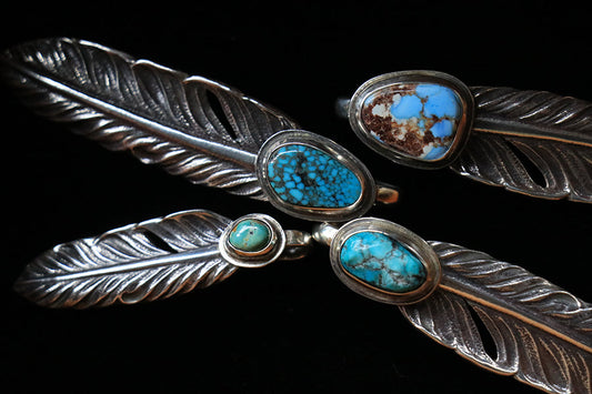 "Lynch Silversmith" Turquoise Feather