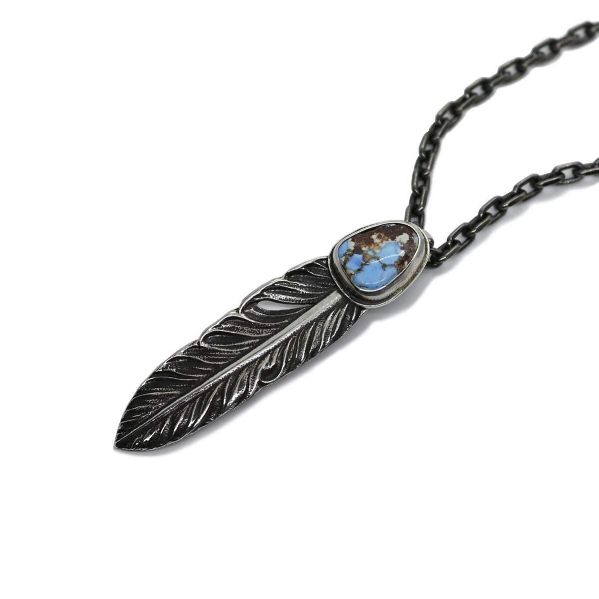 "Lynch Silversmith" Turquoise Feather(M) Golden Hills(GH03) 2