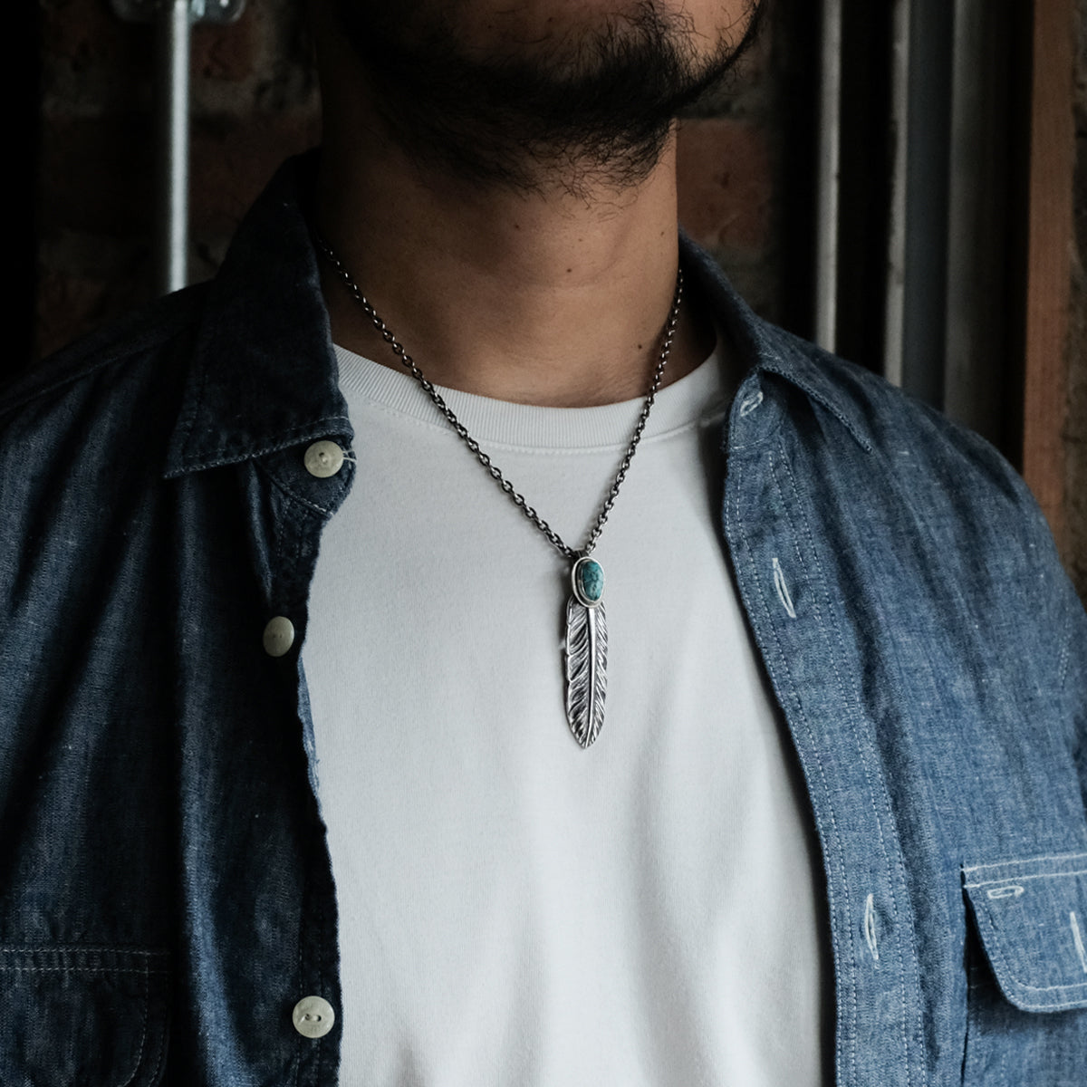 "Lynch Silversmith" Turquoise Feather(M) Morenci(MC08) 3