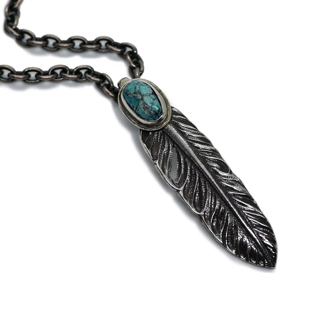"Lynch Silversmith" Turquoise Feather(M) Morenci(MC08) 2