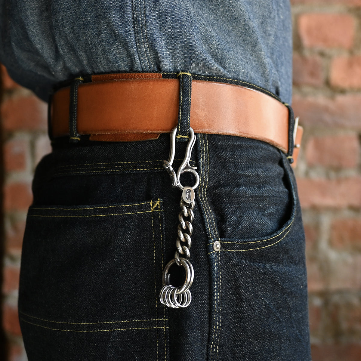 "Lynch Silversmith" LNC616 Rib Hook + LNC813L End Cap Long + C350/5cm + LNC804 Key Ring