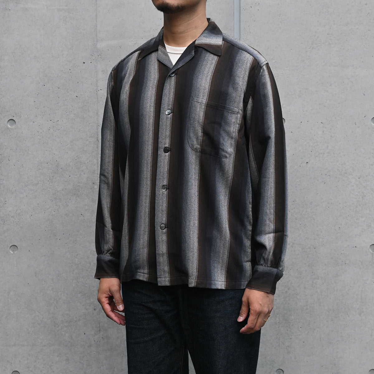 Town Craft Rayon Stripe L/S Shirt / TR25SS-403