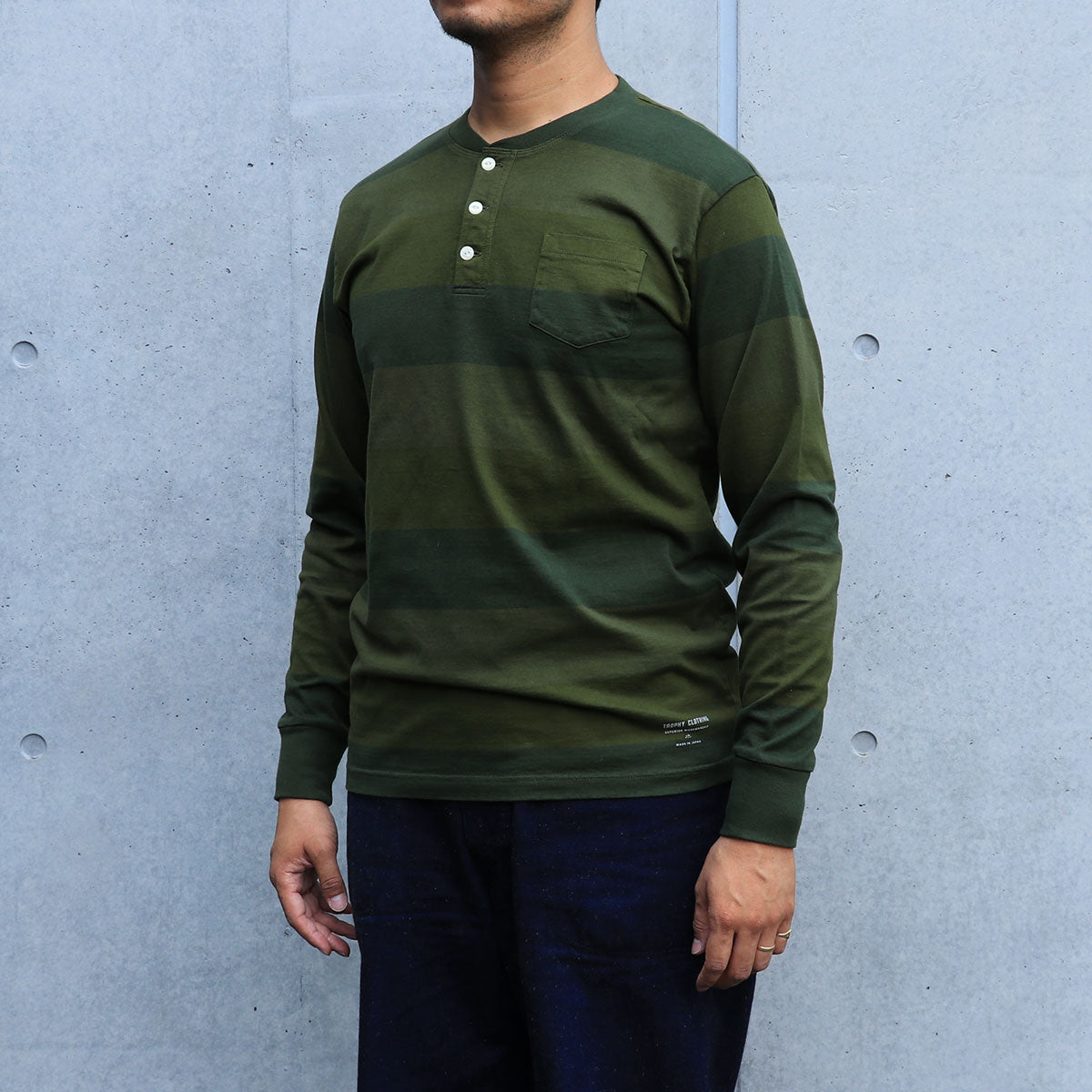 OD 3 Color Henley Wide Border L/S Tee / TR25AW-201