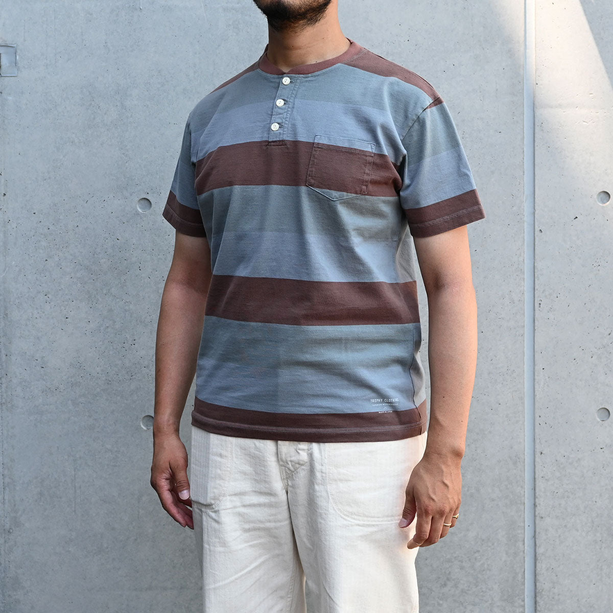 OD 3 Color Henley Wide Border S/S Tee / TR25SS-210