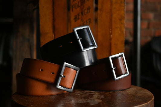 Industrial Iron Buckle Leather Belt