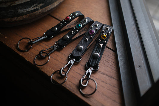 Rawhide Studded & Jeweled Key Holder