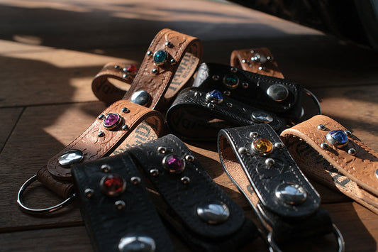 Rawhide Studded & Jeweled Key Holder