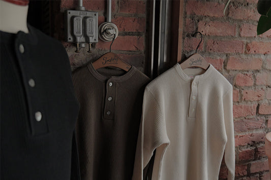 Heavy Waffle Mil  Henley L/S Tee