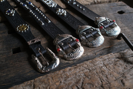 Rawhide Studded & Jeweled Belt
