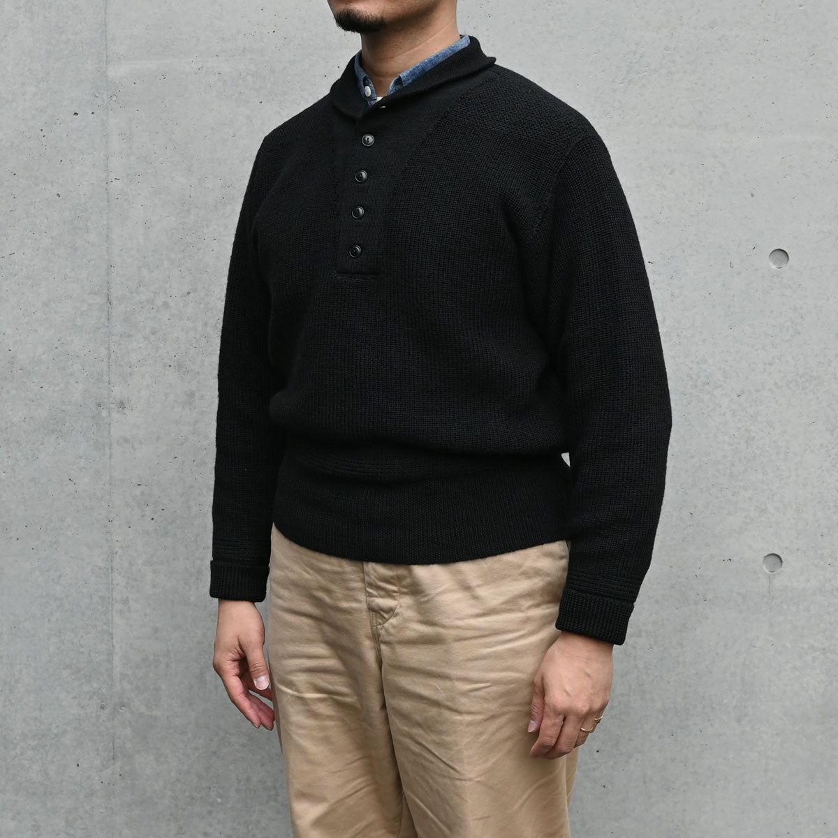 Army Button High Neck Knit / TR25AW-208