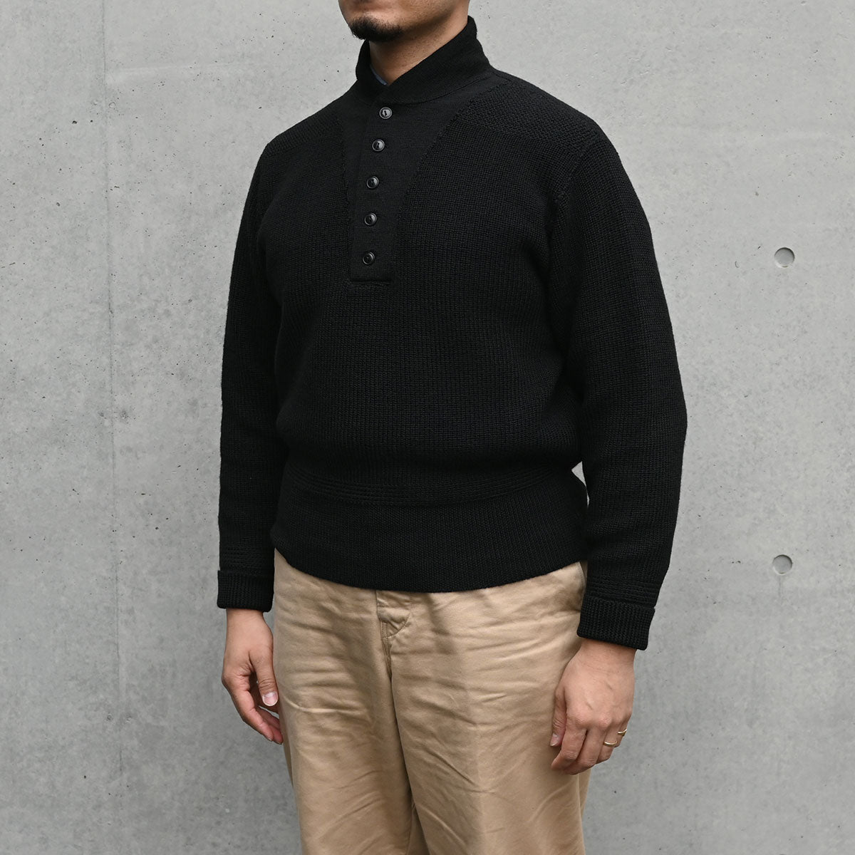 Army Button High Neck Knit / TR25AW-208