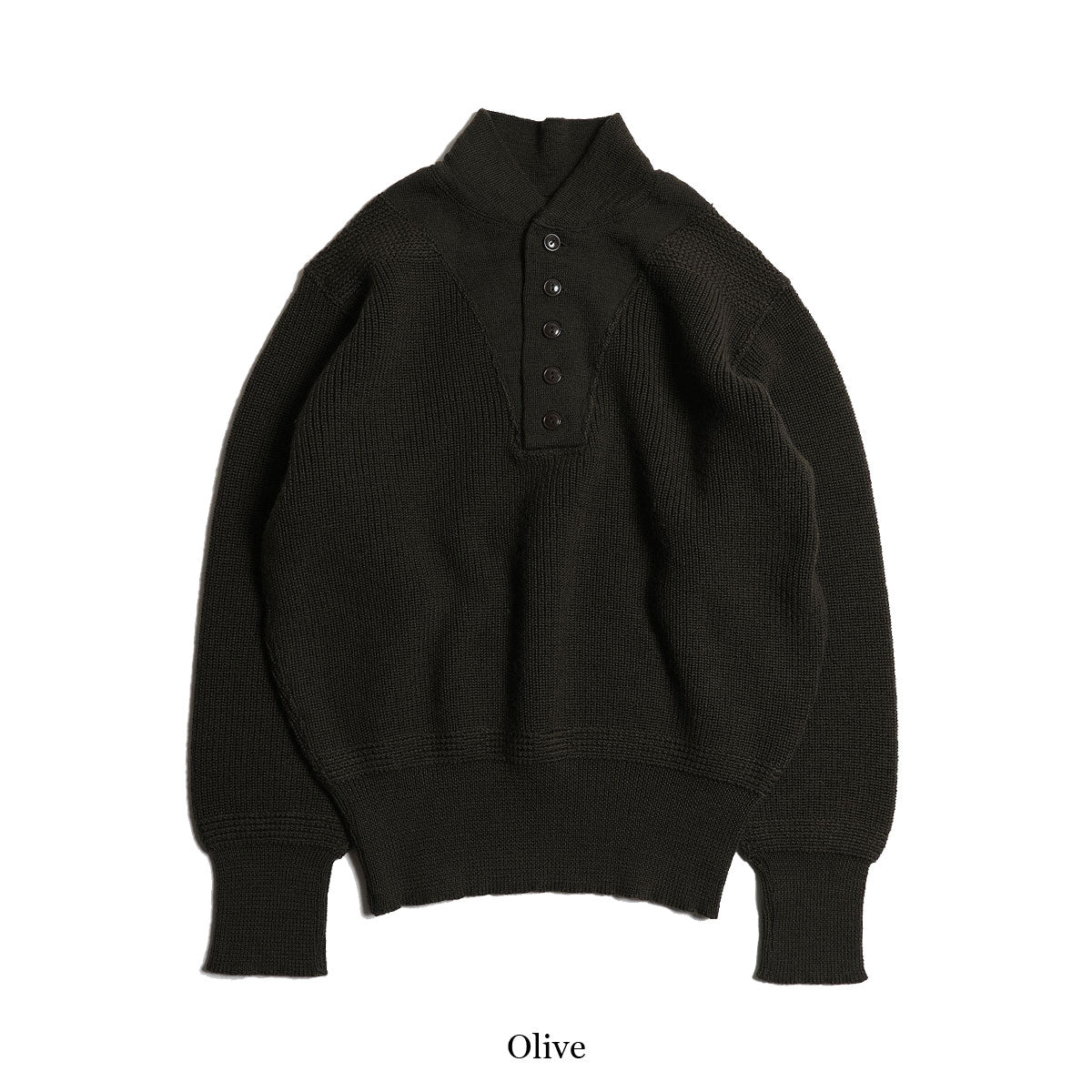 Army Button High Neck Knit / TR25AW-208 – TROPHY GENERAL STORE